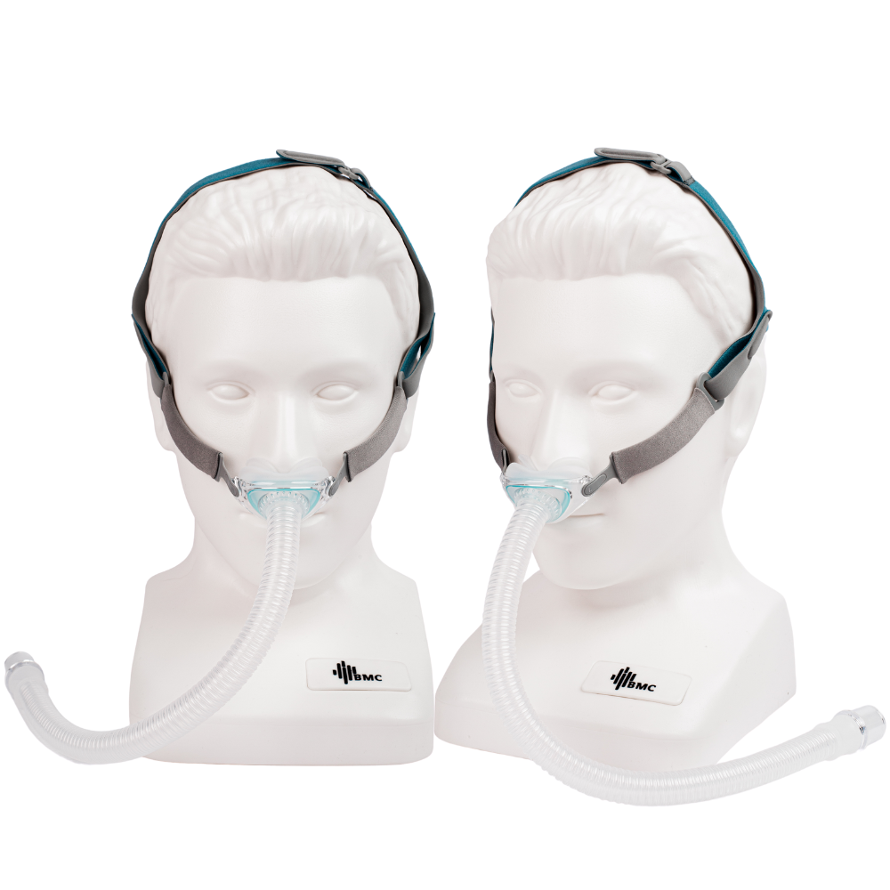 P6 CPAP Nasal pillow mask how the mask fits on your head