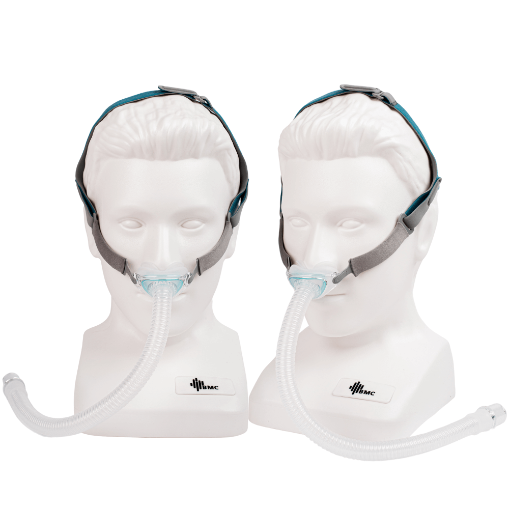 P6 CPAP Nasal pillow mask how the mask fits on your head