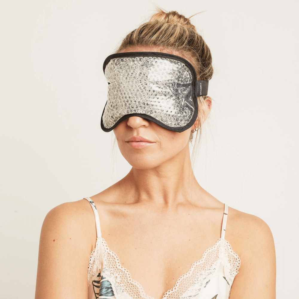 Woman wearing calmd relaxation face mask
