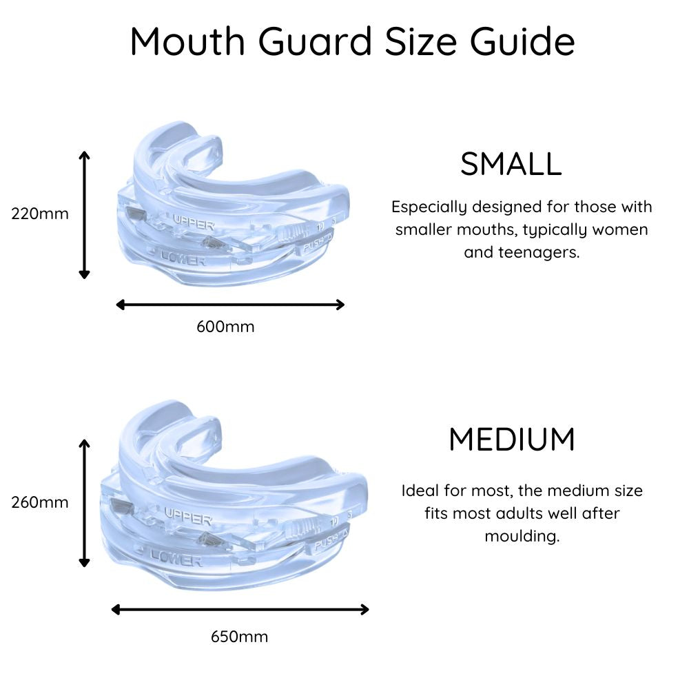 sizes of the mouth guard mouth snug by sleep dreams small for women and teenagers and medium for all adults