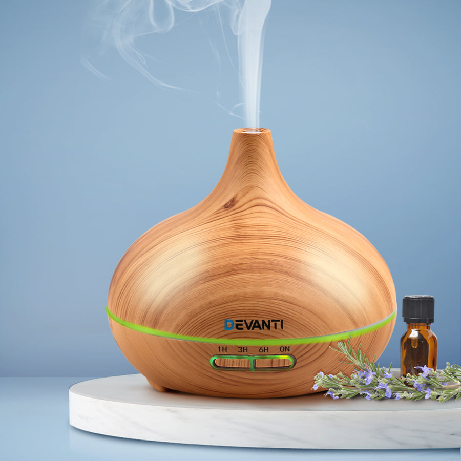 300ml Aromatherapy Diffuser With Remote - Light Wood - Sleep Dreams