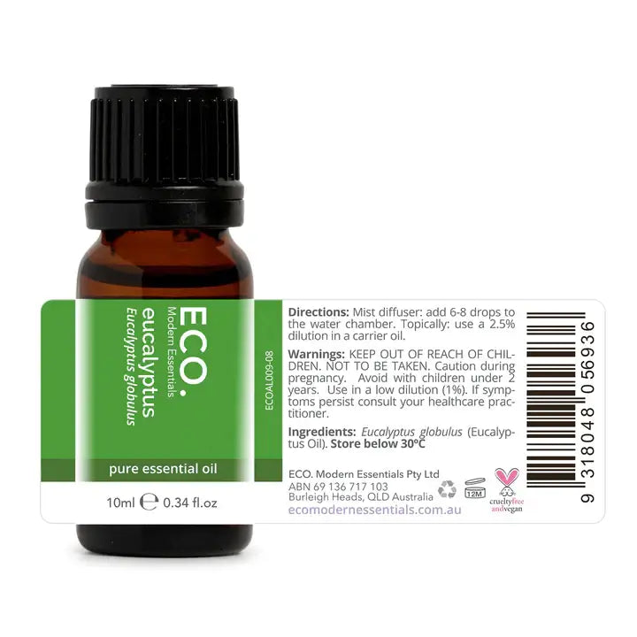 Eco. Eucalyptus Pure Essential Oil- 10ml - Sleep Dreams
