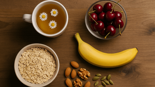 foods that are known to help you sleep better such as cherries, bananas and tea