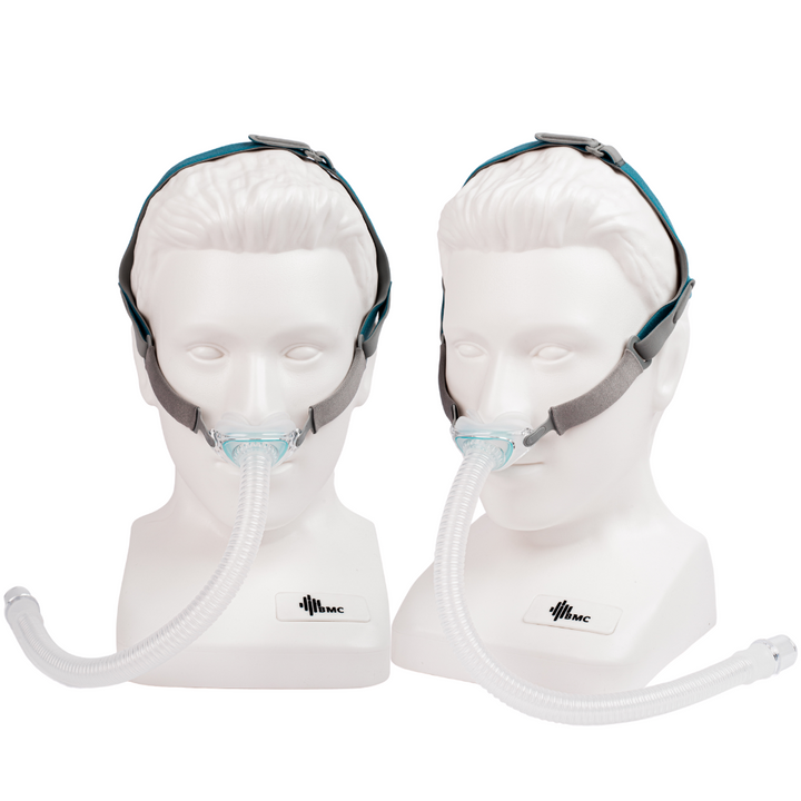 P6 CPAP Nasal pillow mask  how the mask fits on your head