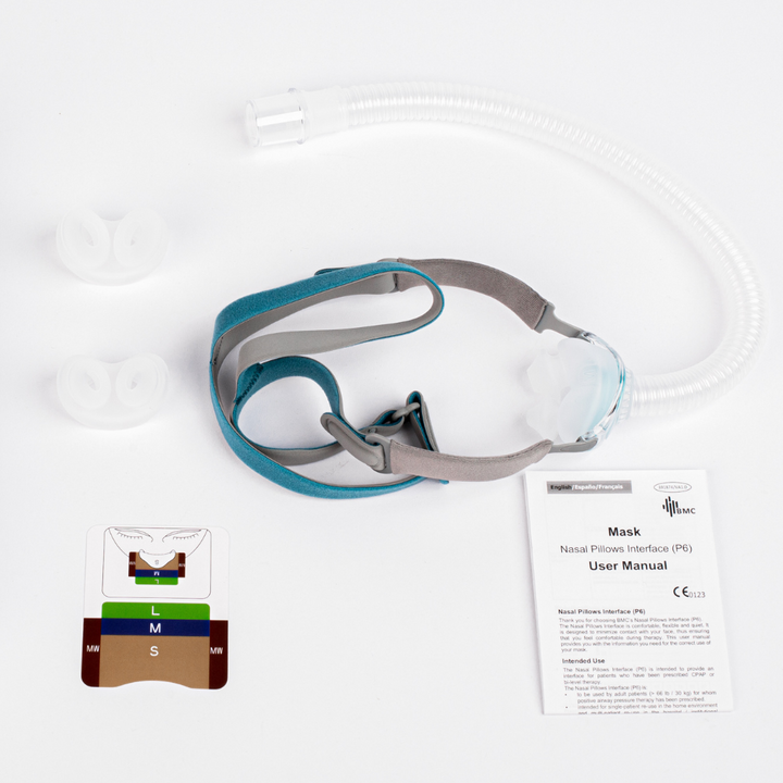 P6 CPAP Nasal pillow mask whats included in the box