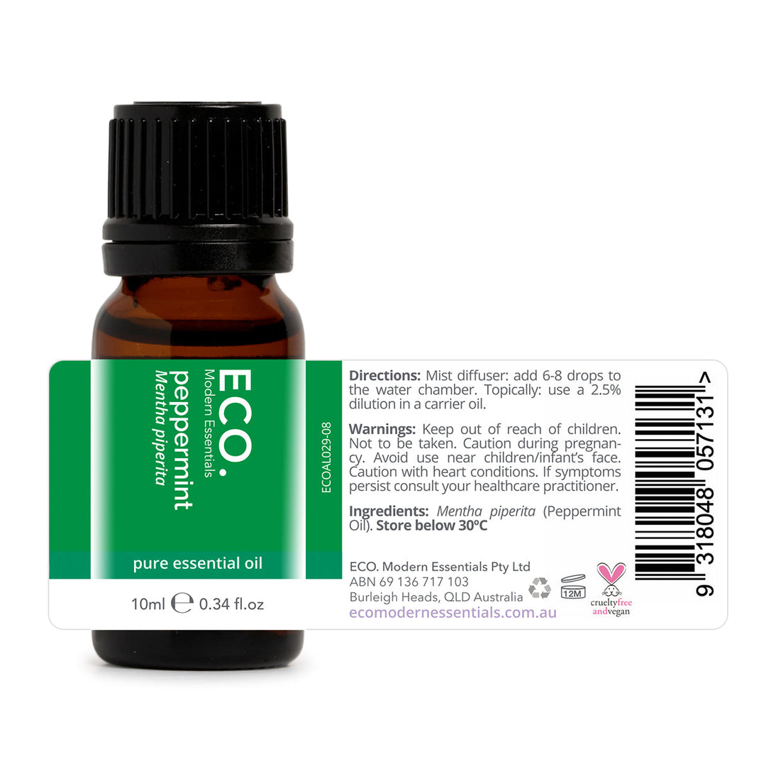 Eco. Peppermint Pure Essential Oil - 10ml