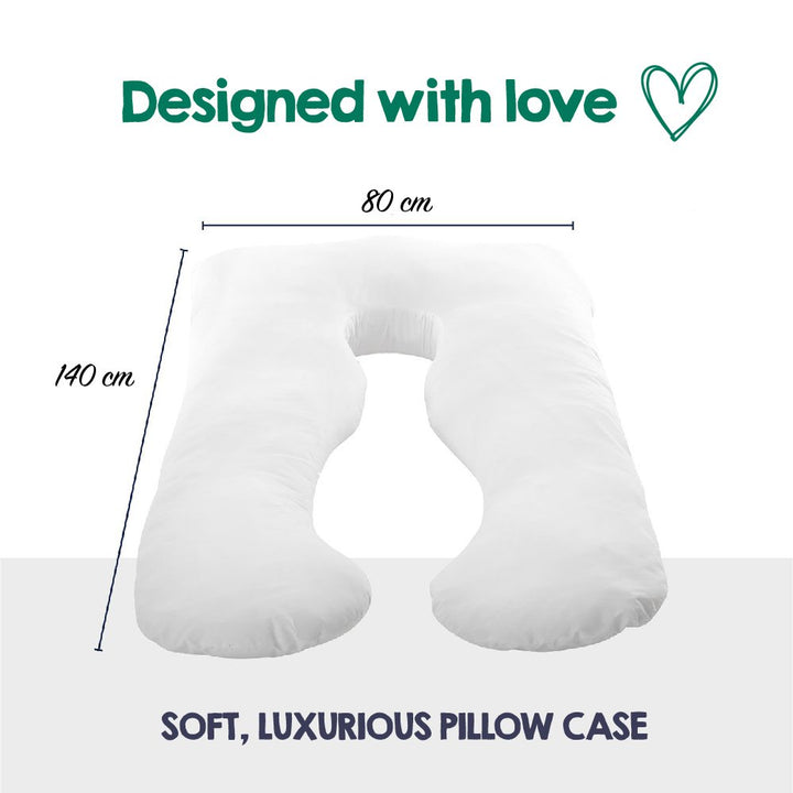 Full Body Pregnancy Pillow & Pillowcase - White Stripe