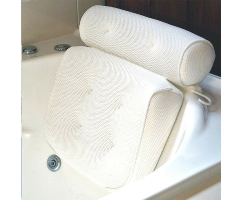 Bath Pillow With Neck & Back Support - Bath Tub Cushion - White