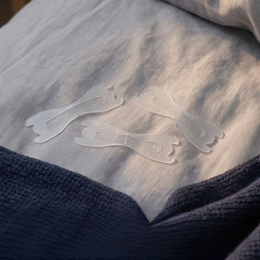 Clear nose strips on the bed