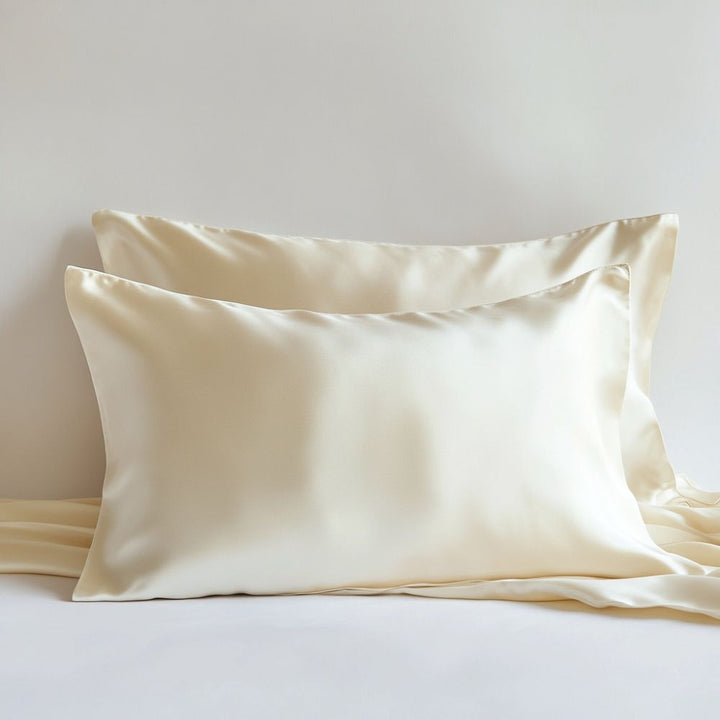 cream coloured silk pillowcase silkoosy