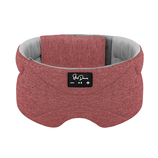 red sleep headphones with thick band for side sleepers