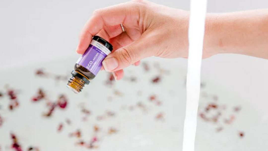 lavender essential oil in the bath