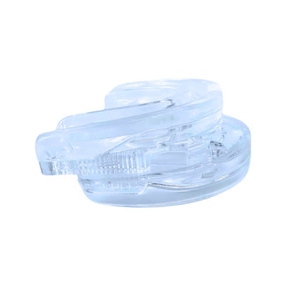 side on view of the mouth guard with 10 adjustable slots