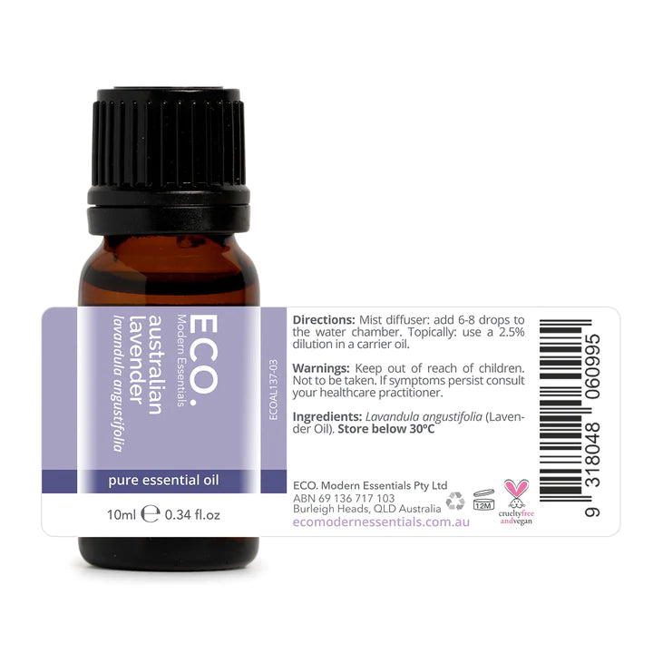 Eco. Australian Lavender Pure Essential Oil - 10ml - Sleep Dreams