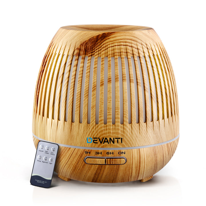 400ml Aromatherapy Light Wood Grain Diffuser With Remote Control - Sleep Dreams