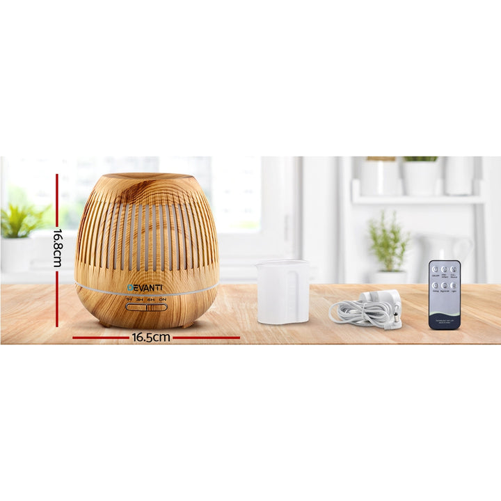 400ml Aromatherapy Light Wood Grain Diffuser With Remote Control - Sleep Dreams