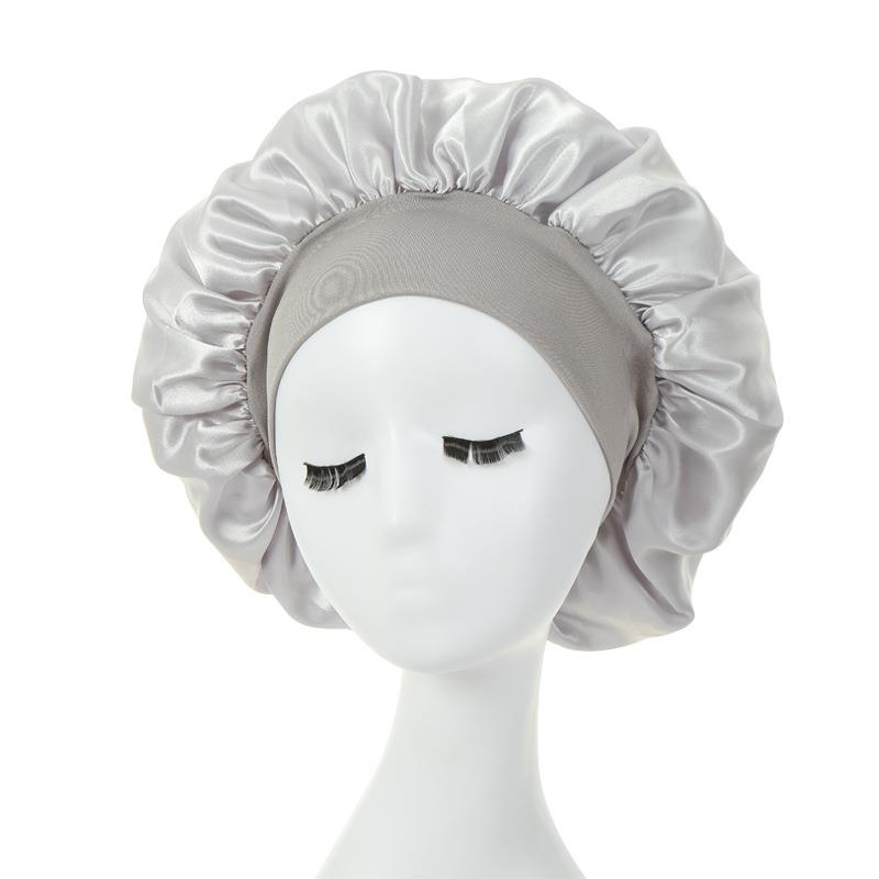 silver Hair bonnet for sleep with wide brim For Sleep