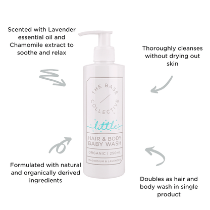 250ml Little Organic Magnesium & Lavender Hair & Body Wash - Sleep Dreams