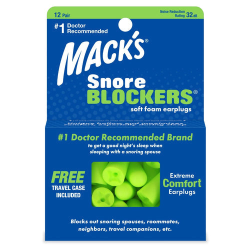 Extreme Comfort Earplugs for Sleep - Snore Blockers™ - 12 Pairs - Green - Sleep Dreams