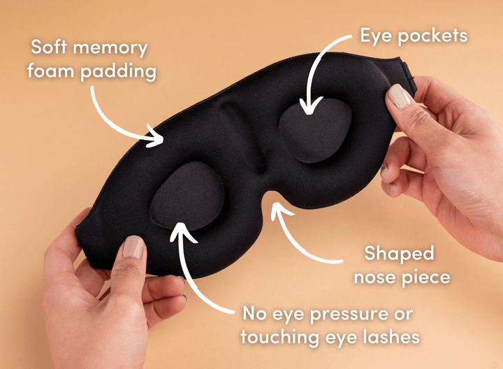 Padded 3D Sleep Mask - Black