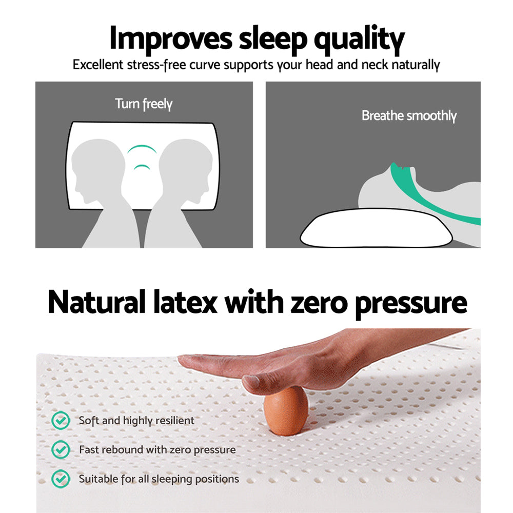 2 x Latex Pillows With Needle Hole Technology - Sleep Dreams