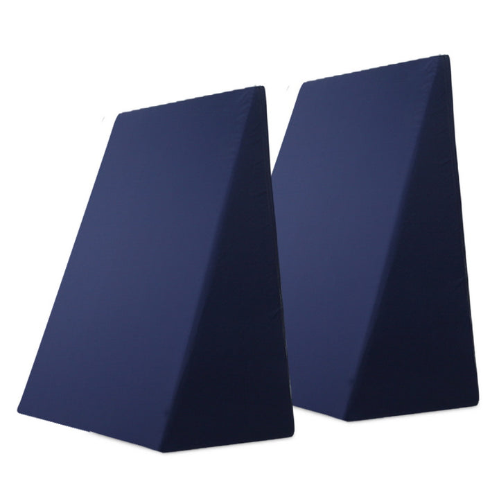2 x Foam Wedge Pillow - 30cm Incline - Back Support - Blue