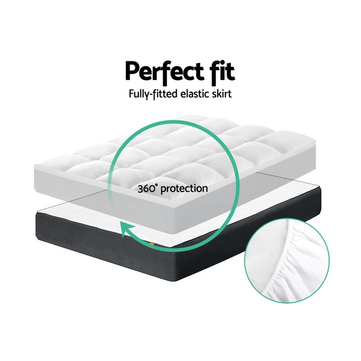 King Single Mattress Topper Pillowtop 1000GSM Microfibre Filling Protector - Sleep Dreams