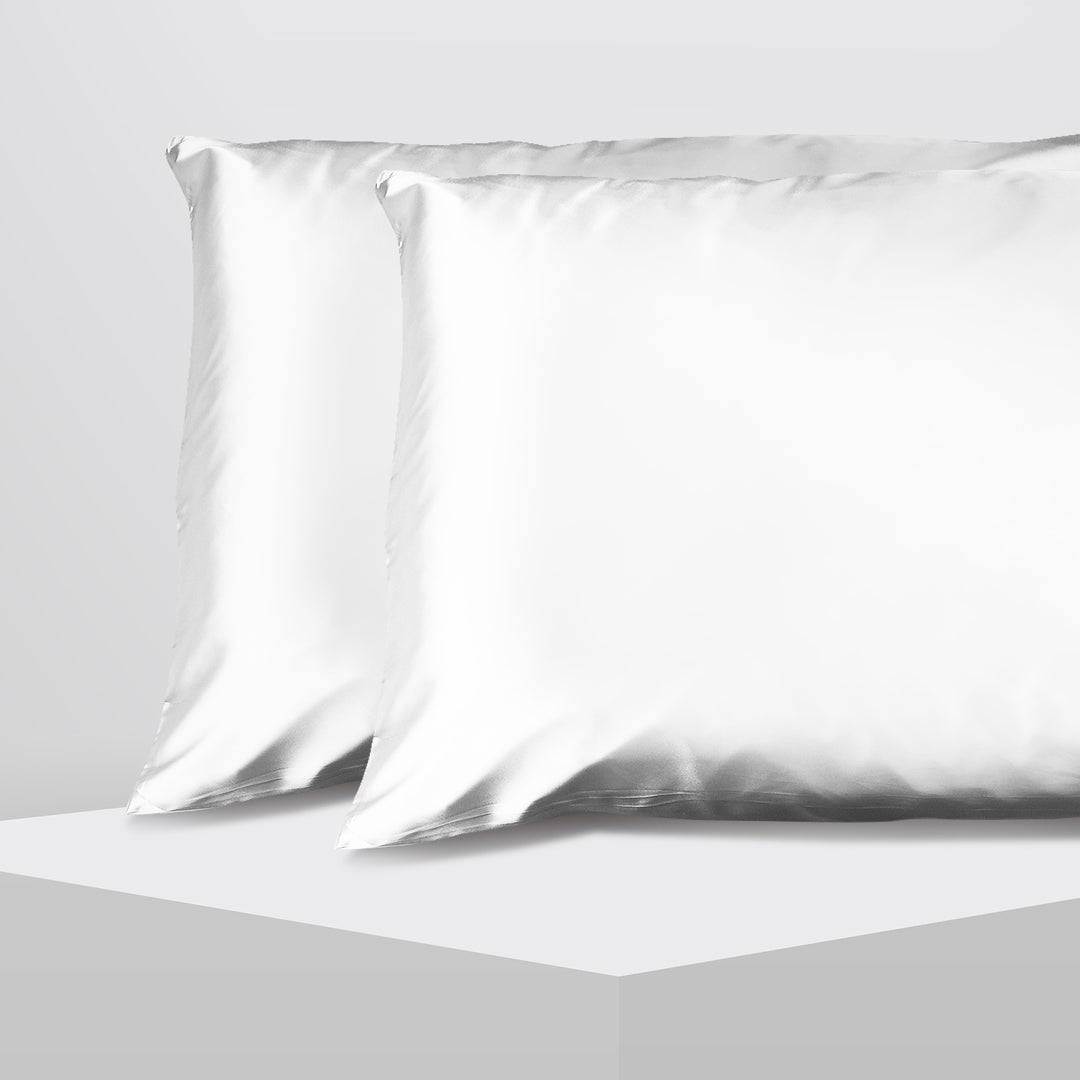2 x Satin Pillowcases In Gift Box - 51 x 76cm - White
