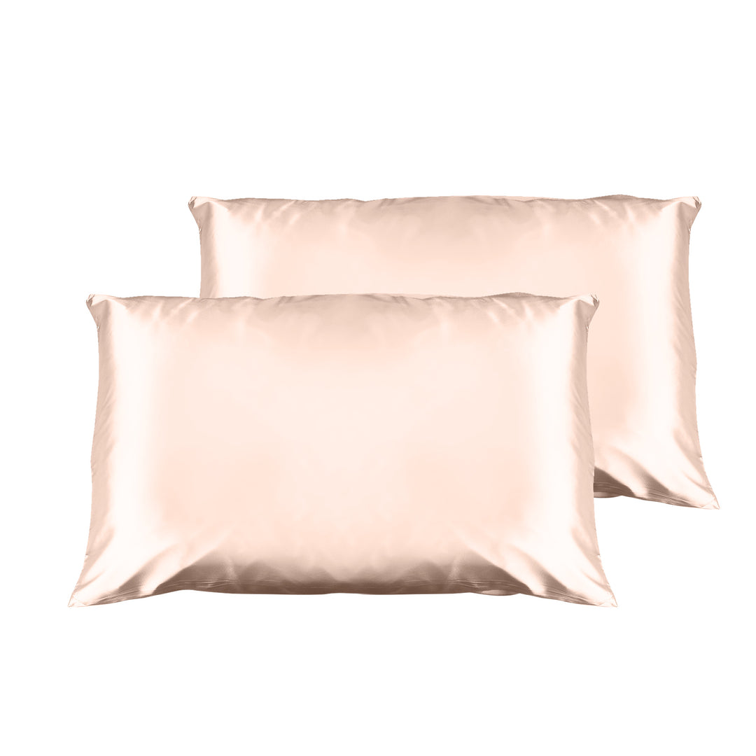 2 x Satin Pillowcases In Gift Box - 51 x 76cm - Champagne Pink