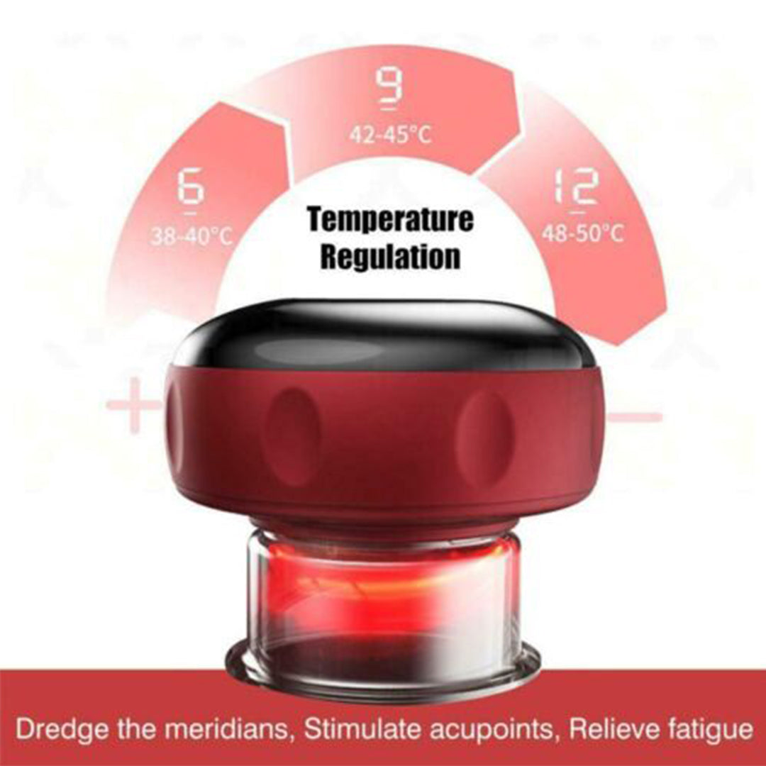Portable Electric Cupping Machine - Red - 12 Levels