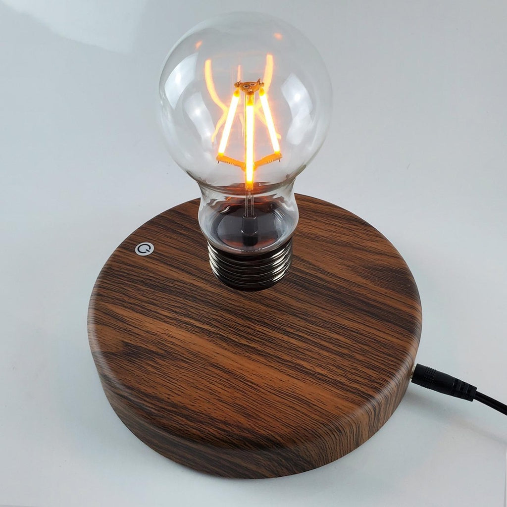 Magnetic Levitating Light Bulb - Wood Finish Base - Sleep Dreams