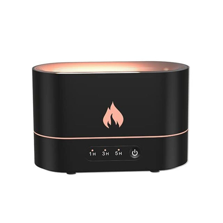250ml Fire Flame Humidifier & Aromatherapy Diffuser - Black - Sleep Dreams