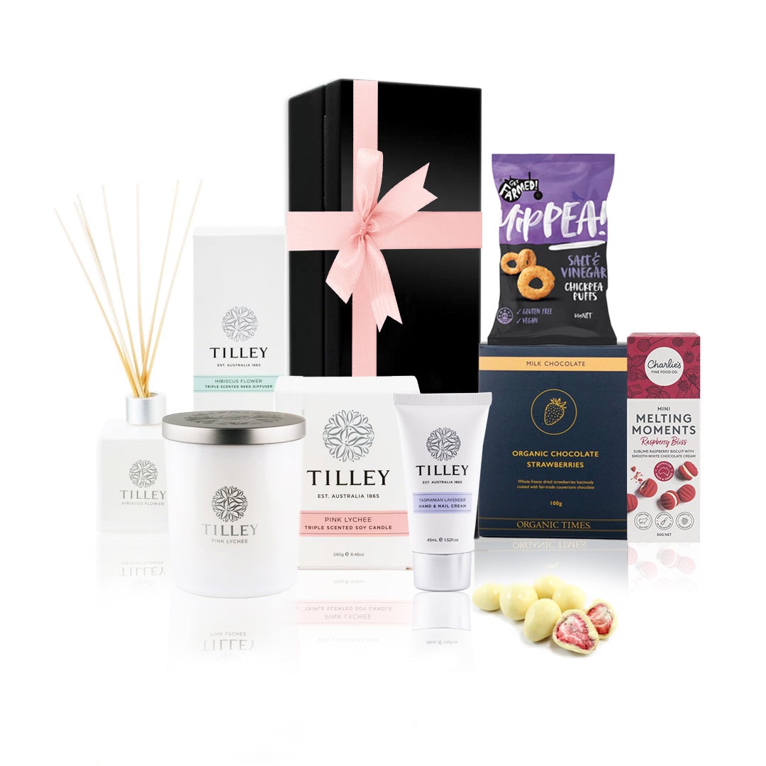 Luxury Self Care Hamper - Includes Tilley Candle, Diffuser & Chocolate Strawberries - Sleep Dreams