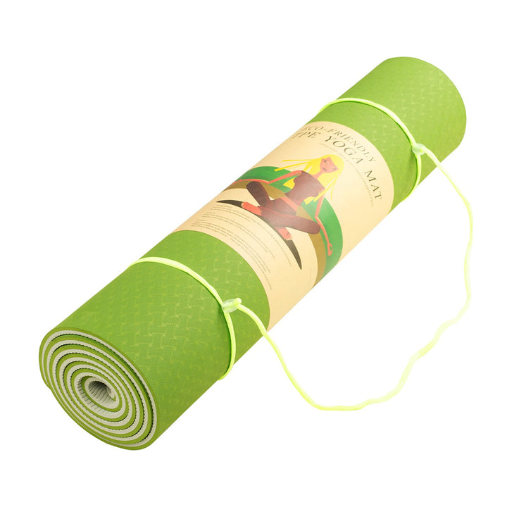 Eco-Friendly Dual layer 8mm Yoga Mat | Lime Green | Non-Slip Surface, and Carry Strap for Ultimate Comfort and Portability - Sleep Dreams