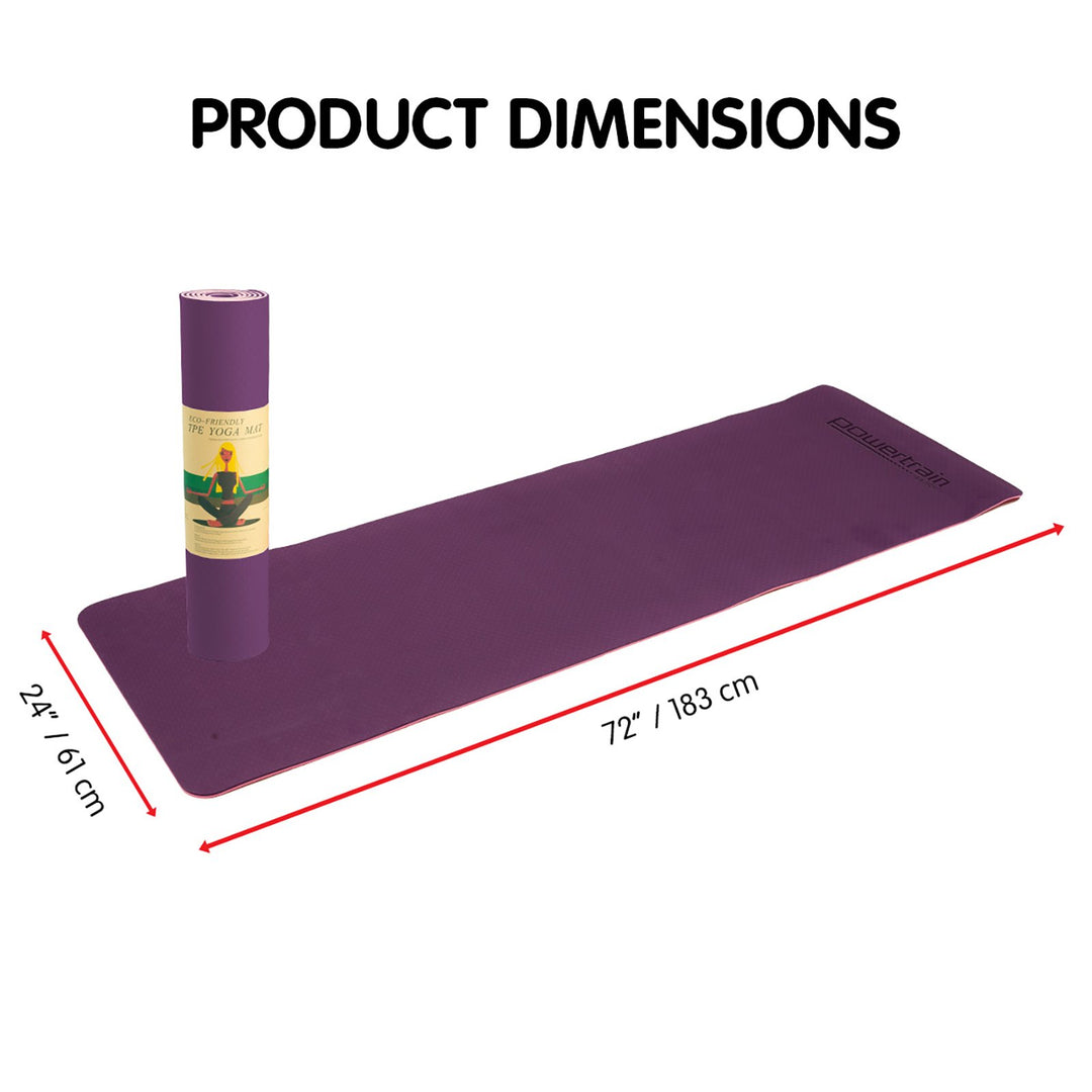 Eco-Friendly Dual Layer 8mm Yoga Mat | Purple | Non-Slip Surface and Carry Strap for Ultimate Comfort and Portability - Sleep Dreams