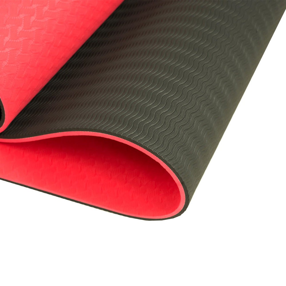 Eco-Friendly Dual Layer 8mm Yoga Mat | Red Blush | Non-Slip Surface and Carry Strap for Ultimate Comfort and Portability - Sleep Dreams