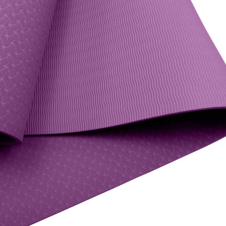 Eco-friendly Dual Layer 6mm Yoga Mat | Royal Purple | Non-slip Surface And Carry Strap For Ultimate Comfort And Portability - Sleep Dreams