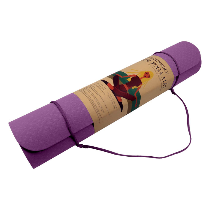 Eco-friendly Dual Layer 6mm Yoga Mat | Royal Purple | Non-slip Surface And Carry Strap For Ultimate Comfort And Portability - Sleep Dreams