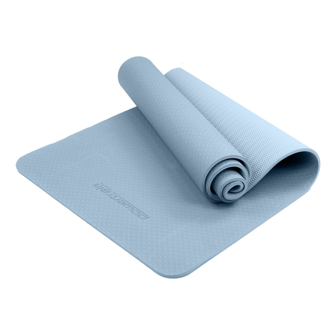 Eco-friendly Dual Layer 6mm Yoga Mat | Sky Blue | Non-slip Surface And Carry Strap For Ultimate Comfort And Portability - Sleep Dreams