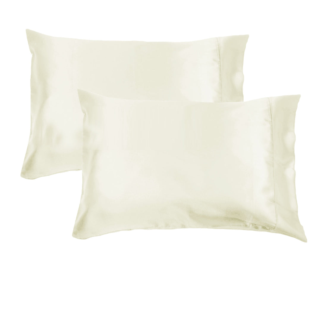 2 x Satin Pillowcases 300 TC - 48 x 73cm - Ivory