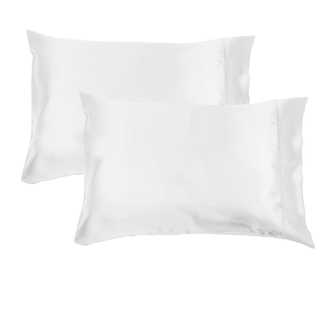 2 x Satin Pillowcases 300 TC - 48 x 73cm - White