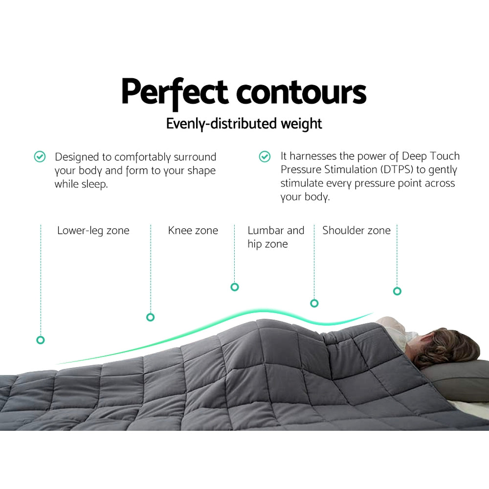 7KG (Regular) Weighted Blanket in Grey - Sleep Dreams